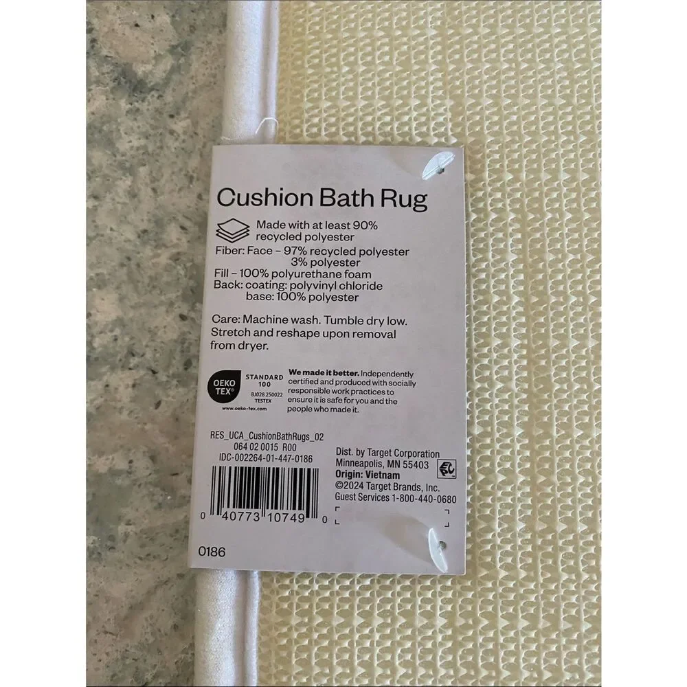 Room Essentials White Cushion Bath Mat
